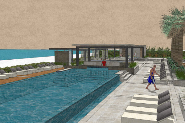 Aloft Hotel pool area
