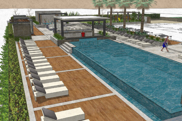 Aloft Hotel pool area