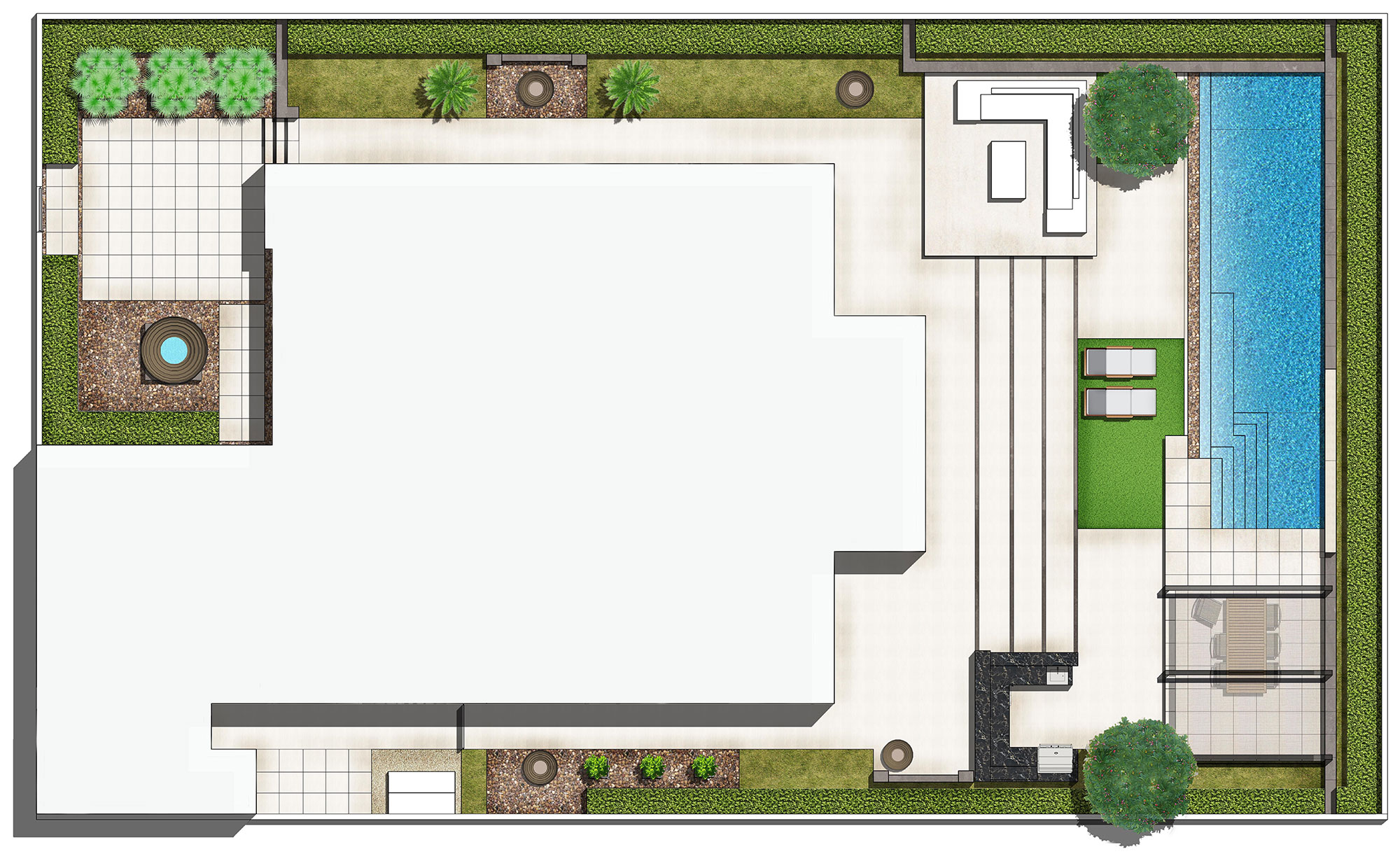 Private Villa - Hattan the Lakes - Rendered Plan